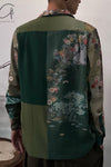 AVIVA JIFEI XUE Retro Kimono Patch Long Sleeve Shirt CO-KPLS-GRN (7) PAJX2